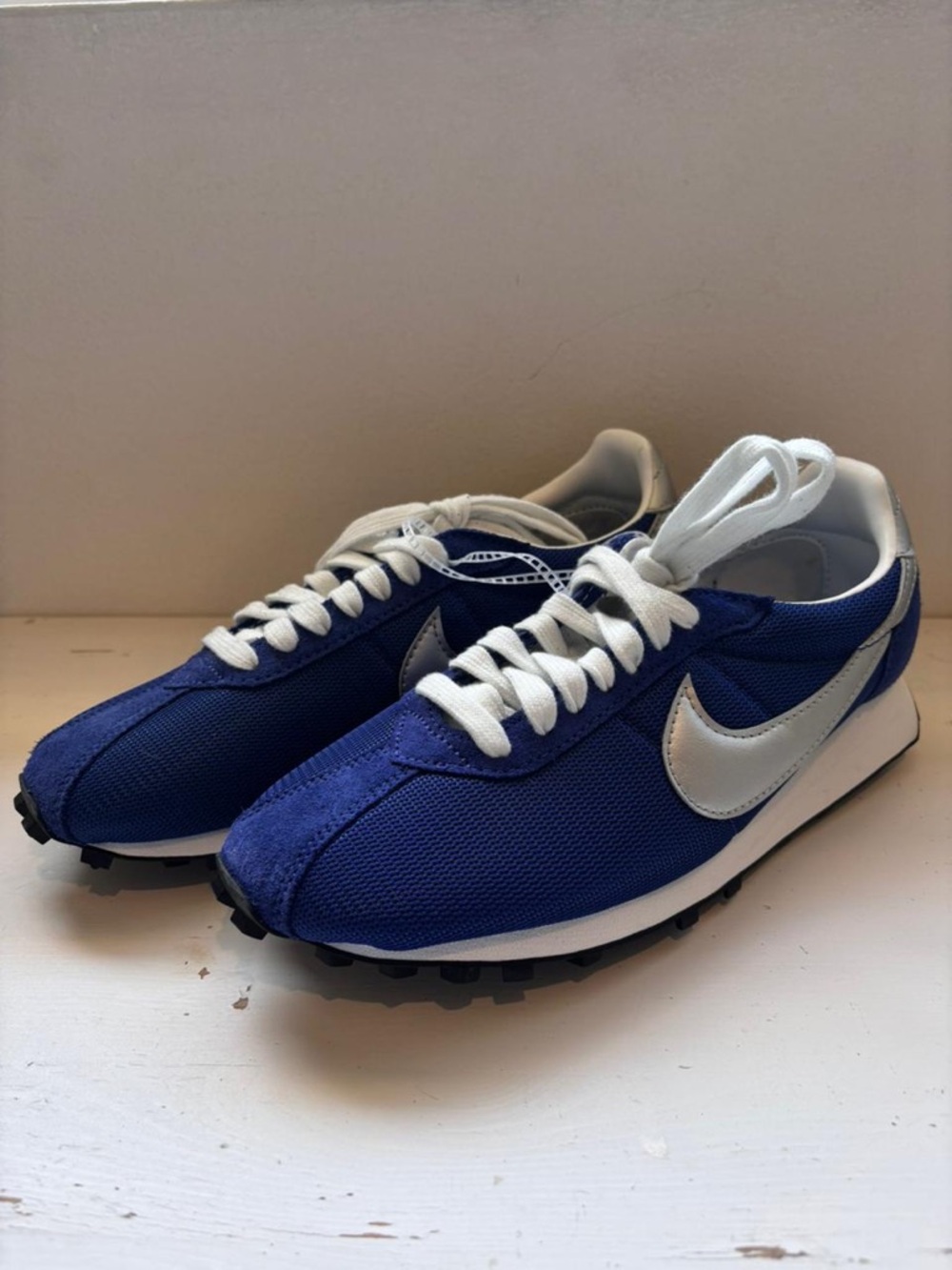 Nike Royal Blue and White Retro Runner Sneakers